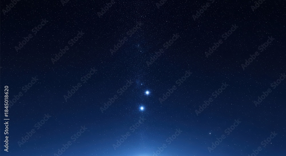 Fototapeta premium Luminous stars in a deep blue celestial expanse