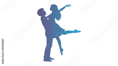 Dancing Silhouette: A tender moment captured in silhouette, as a couple gracefully dances, embodying elegance and romance.