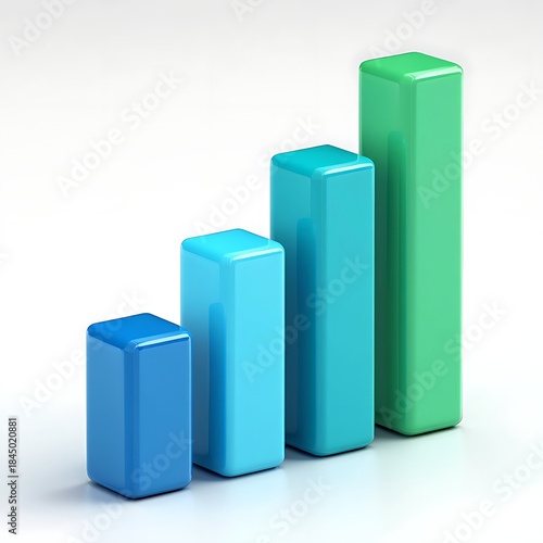 Free Download Four colorful 3d blocks representing growth and business progress on a white background - GFXLoad