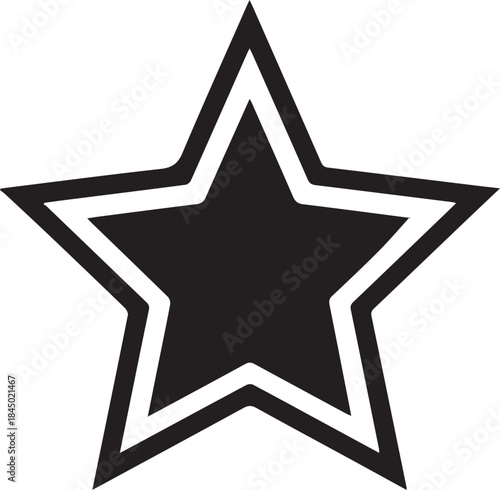 black cowboys star icon silhouette vector flat design on white background