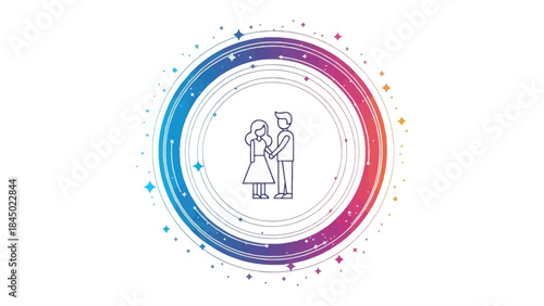 Love's Embrace: An abstract illustration representing the beginning of a life and connection