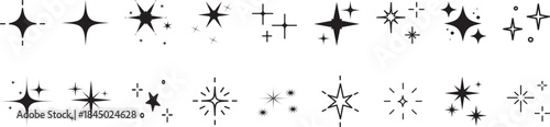 Sparkle vector icons setStars set icons. Rating star signs collection – vector for stock