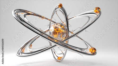 Luxury antimatter-inspired abstract physics symbol with crystal glow and metallic edges on white.