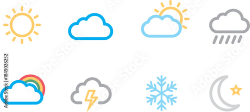 weather icons that vary according to the season