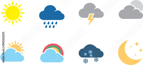 weather icons that vary according to the season