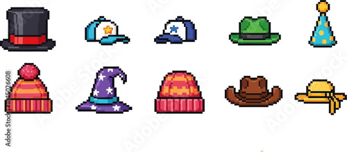 icons about different types of hats