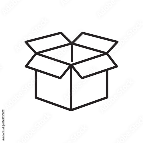 Open Cardboard Box Icon – Packaging, Delivery, and Storage Symbol