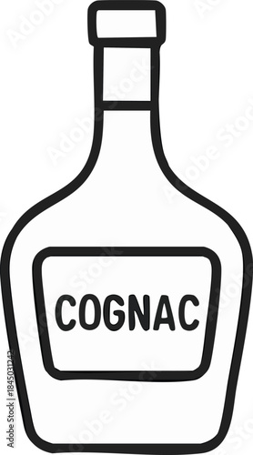  Cognac bottle outline icon