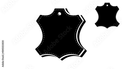 made of leather, black isolated silhouette