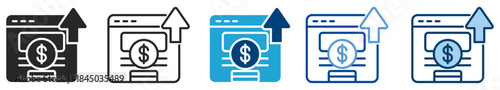 Income icon set multi style icon set collection vector illustration