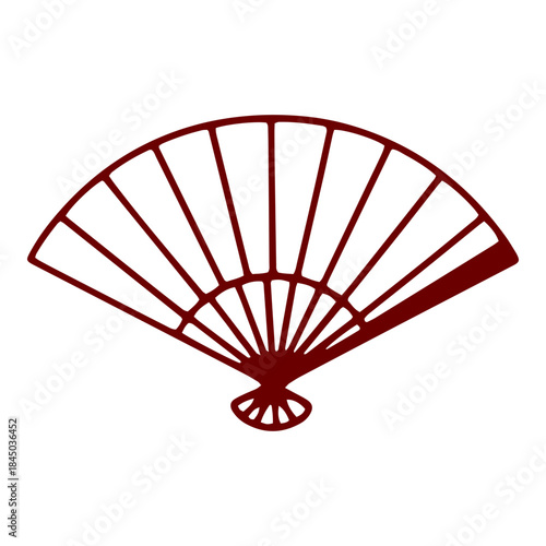 Outline Chinese Folding Hand Fan