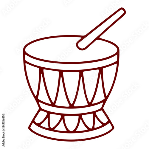 Traditional Chinese Drum Outline