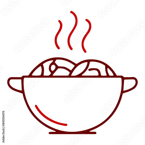 Steamed Bun in Bowl Outline