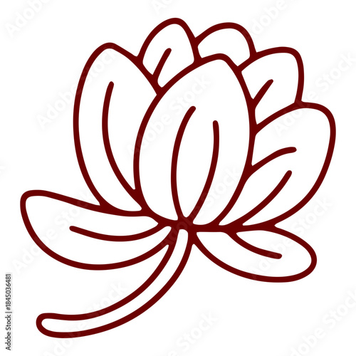 Outline Chinese Lotus Flower