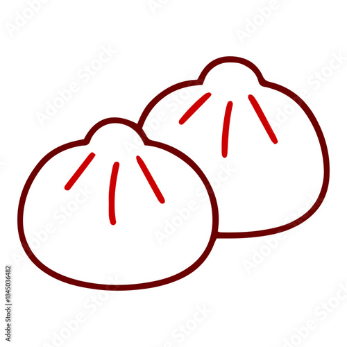 Chinese Dumpling Baozi Outline