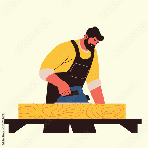 household fixing and carpentry tasks illustration
