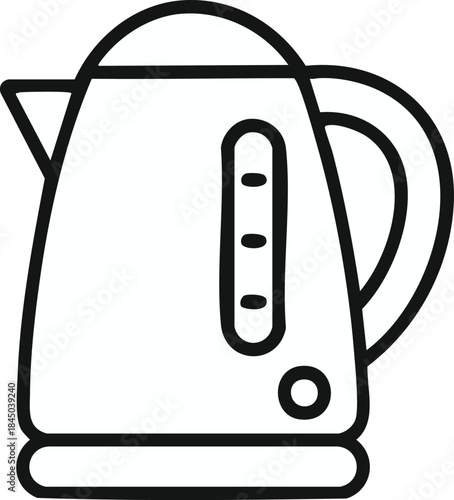 An electric kettle, teapot, and cup