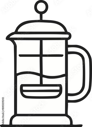 French press coffee maker line icon