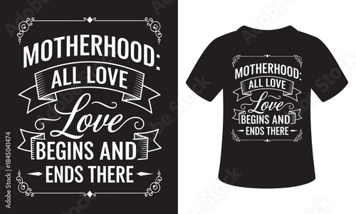 Motherhood all love begins ends happy new year 2026 T-shirt design