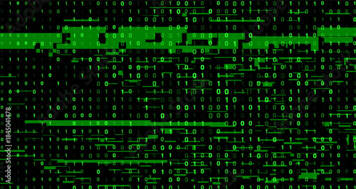 Digital Binary Code 0 and 1  Glitch Technology Background