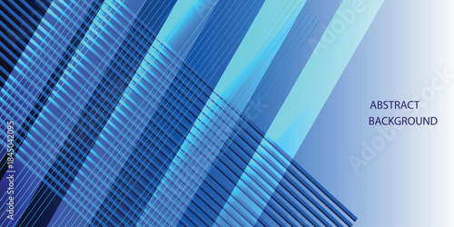 Abstract  dark blue and white modern wide banner with geometric shapes. Vector illustration background  design