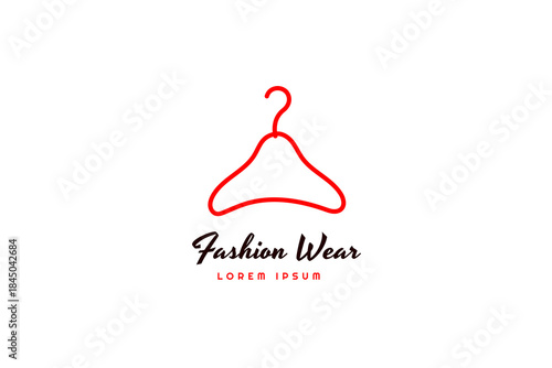 Clothes hanger logo for fashion store and apparel brand