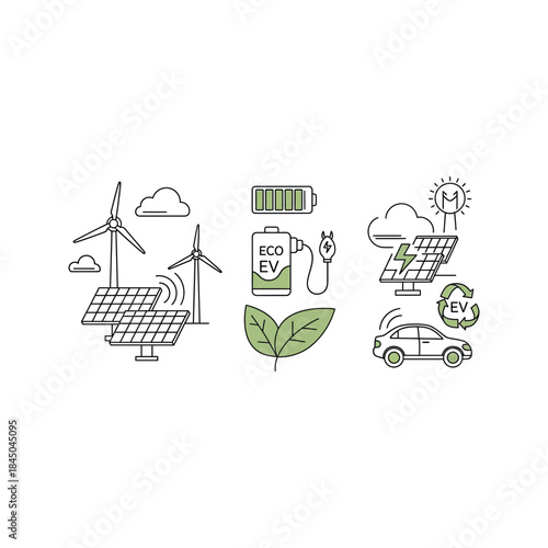 Vector set of eco green leaf, nature, ecology, and environmental icons, signs, and symbols illustration design