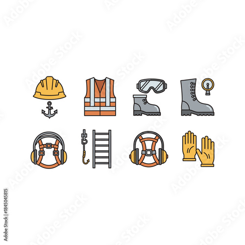 Construction and home building industry icons vector design set for web illustration