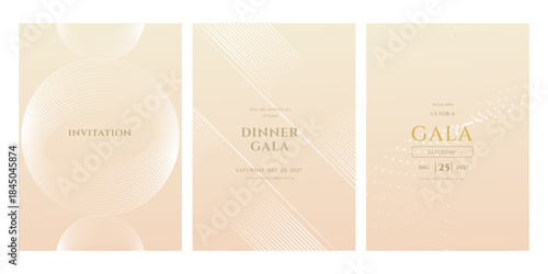 Gala Dinner Invitation Templates for December 25 2027  Elegant Vector Design