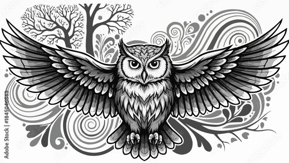 Obraz premium eagle owl vector illustration