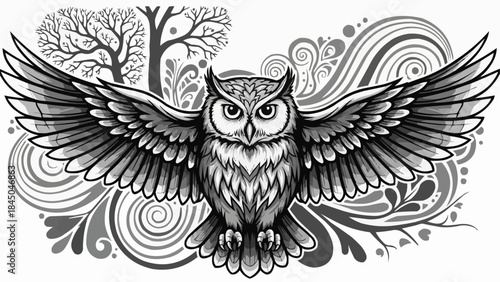 eagle owl vector illustration