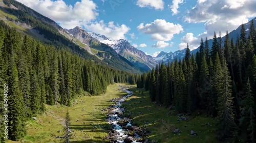 Natural scenery of mountains, forests and streams