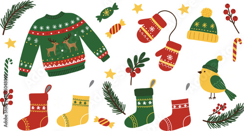 Cozy christmas sweater and accessories