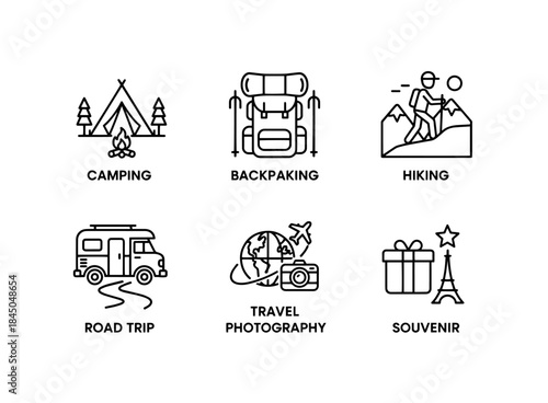 Camping Backpacking Hiking Road Trip Travel Photography Souvenir Minimal Bold