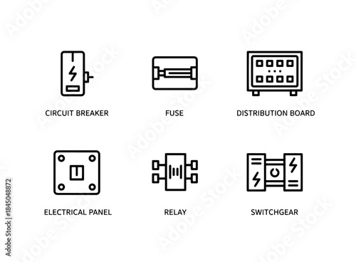 Circuit Breaker Fuse Distribution Board Electrical Panel Relay Switchgear Minimal