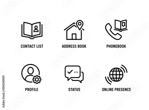 Contact List Address Book Phonebook Profile Status Online Presence Minimal Bold