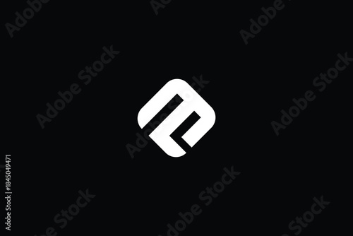 Minimal Professional Letter F M Monogram Logo on Black Background