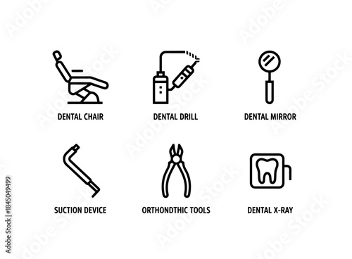 Dental Chair Dental Drill Dental Mirror Suction Device Orthodontic Tools Dental Equipment