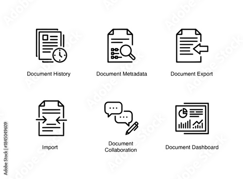 Document History Document Metadata Document Export Document Import Document Collaboration