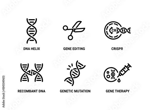 DNA Helix Gene Editing CRISPR Recombinant DNA Genetic Mutation Gene Therapy Minimal