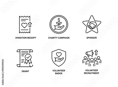 Donation Receipt Charity Campaign Sponsor Grant Volunteer Badge Volunteer Recruitment