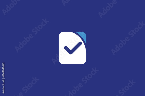 Minimal Trendy Check Mark Logo on Blue Background Free Download Minimal Trendy Check Mark Logo on Blue Background - GFXLoad