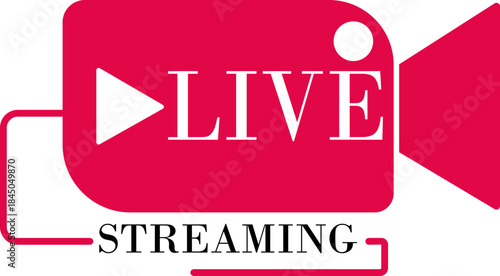 Live Streaming Icon. Vector for streaming, live broadcast, blog, television, shows, live performances, news and various video content. Live broadcasting buttons and symbols. Vector illustration.