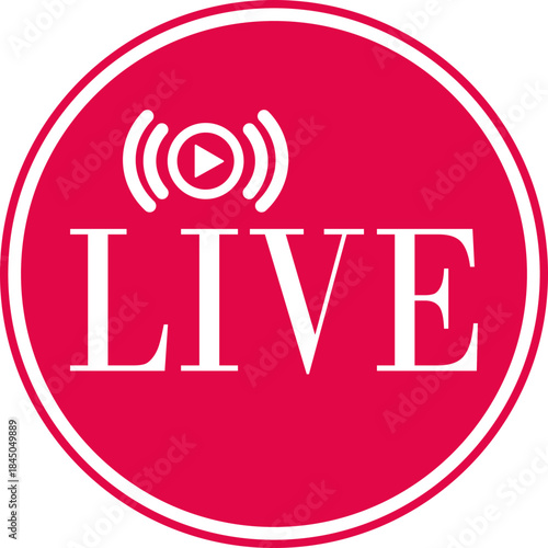 Live Streaming Icon. Vector for streaming, live broadcast, blog, television, shows, live performances, news and various video content. Live broadcasting buttons and symbols. Vector illustration.