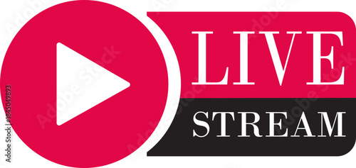 Live Streaming Icon. Vector for streaming, live broadcast, blog, television, shows, live performances, news and various video content. Live broadcasting buttons and symbols. Vector illustration.