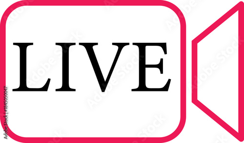 Live Streaming Icon. Vector for streaming, live broadcast, blog, television, shows, live performances, news and various video content. Live broadcasting buttons and symbols. Vector illustration.