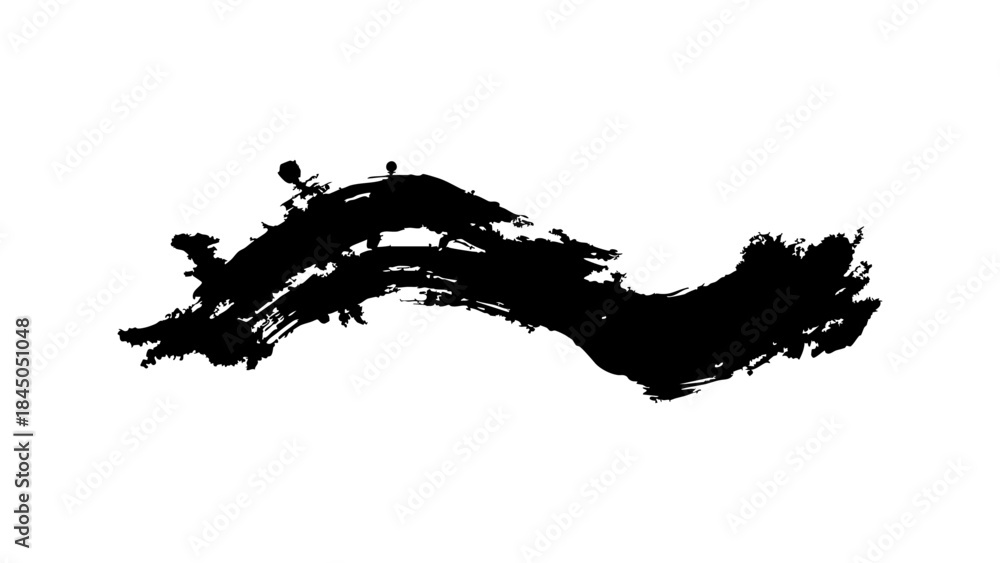 Fototapeta premium Abstract black brush stroke isolated