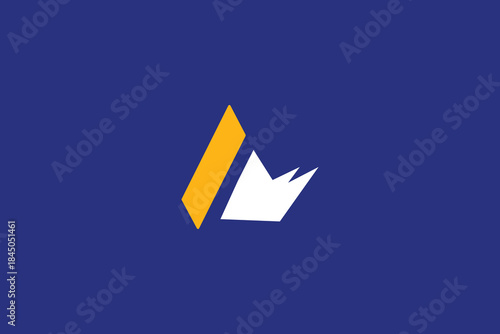 Trendy Abstract Wildlife Rhino Monogram A Logo on Blue Background