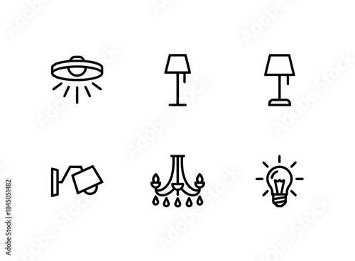 Lighting Ceiling Light Floor Lamp Table Lamp Wall Light Chandelier Minimal Bold Icon Set