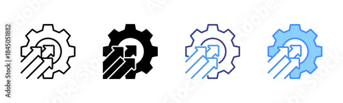 Development icon set multiple style collection